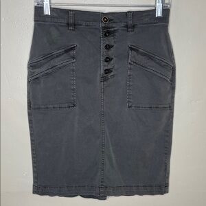 PHILCRO & THE LETTERPRESS Utility Chino Skirt Green Button Fly Size 0